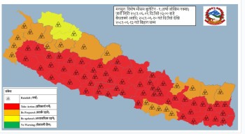 देशभर मौसम बदली ५६ जिल्ला उच्च जोखिममा